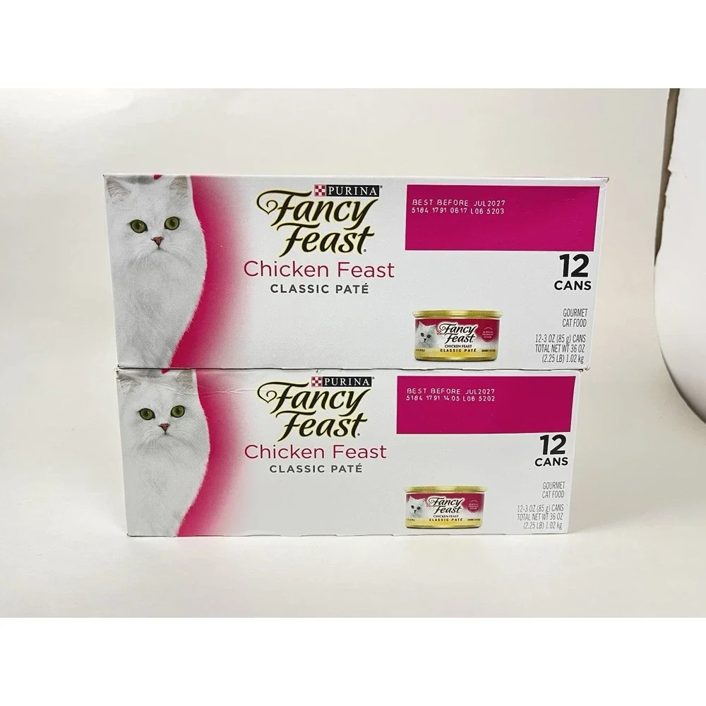 Purina Fancy Feast Classic Pate Chicken Wet Cat Food 3oz Cans 24 Total (2 Cases)